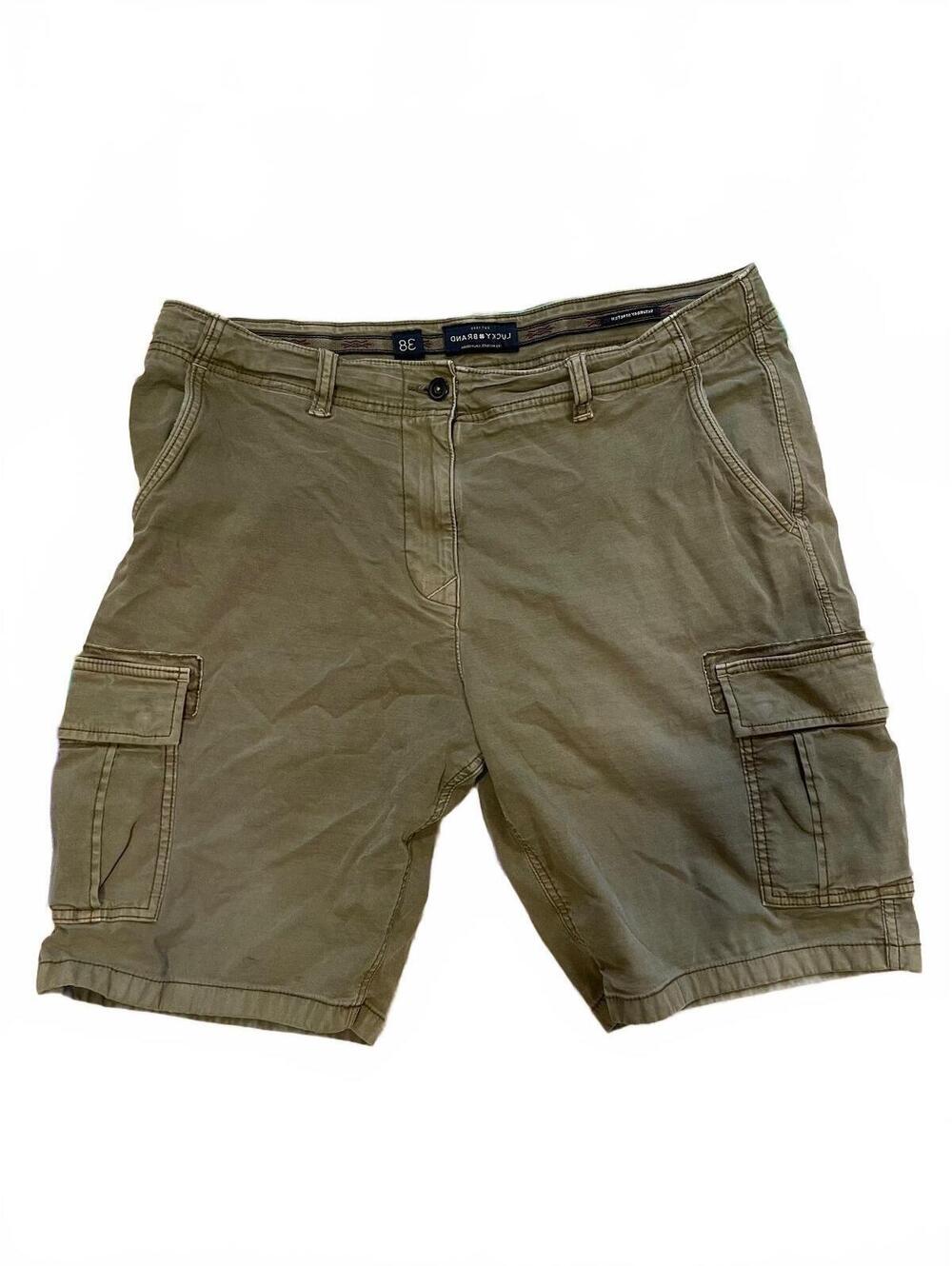 Lucky brand 38 men’s Cargo military Shorts olive green Saturday stretch pockets